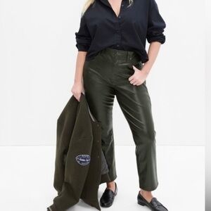 GAP Green Slim High Rise Vegan Leather Pants Jeans 31 / 12
